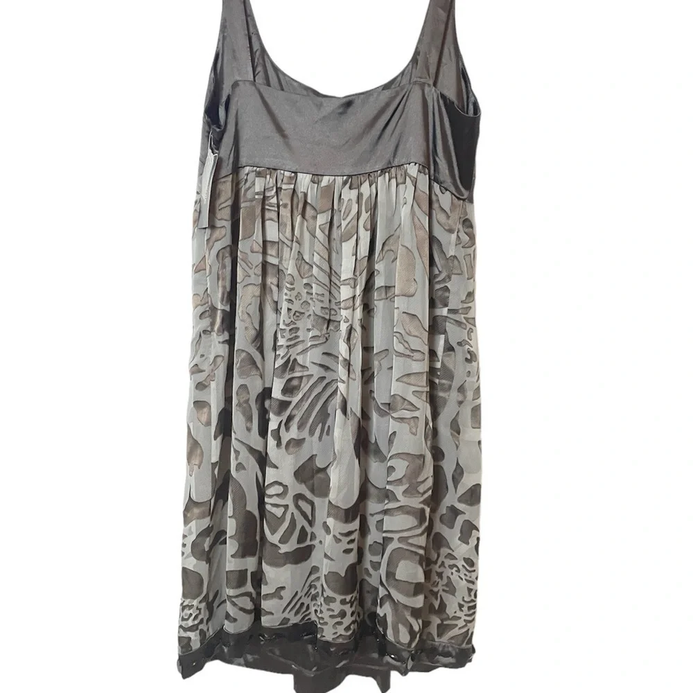 NWT Nicole Miller Beautiful FairyCore  Coquette Silver Gray Floral Dress Size 14